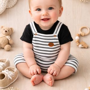 Macacão para bebê menino Listrado conforto Fofo