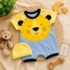 Macacão curto para bebê menino Kit Macacão Leãozinho + Touquinha