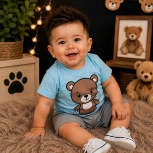 Conjunto de bebê Menino Ursinho Teddy Puro Estilo