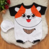 Kit Macacão para bebê temático cachorinho com touca macacão curto verão para bebê