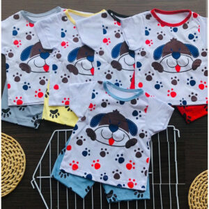 Conjunto para bebê menino temático cachorrinho 3 a 6 meses verão