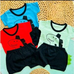 Conjunto de bebê menino dinossauro fofo camisa e short para bebê menino 3 a 6 meses