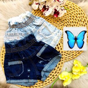 Shorts Jeans Infantil Feminino Moda Blogueirinha verão