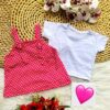 Vestido Romper Pink de Bebê Menina Verão Algodão 6 a 9 Meses Passeio