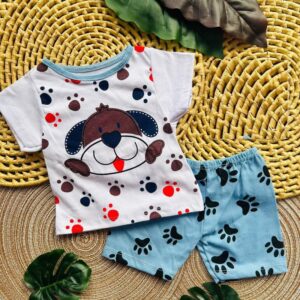 Alternative view of Conjunto para bebê menino temático cachorrinho 3 a 6 meses verão