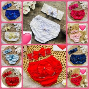 kit calcinha bunda rica + tiara de cabelo para bebê menina luxo