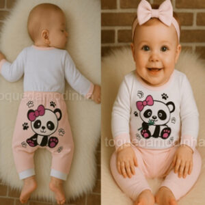 Conjunto Bory manga Longa + Calça de bebe menina infantil tematico roupa para bebe menina mesversario