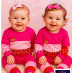 Conjunto Manga Longa Bebê Menina Delicadeza e Aconchego.