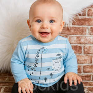 Alternative view of Conjunto camisa manga longa + calça meia estação para bebê menino