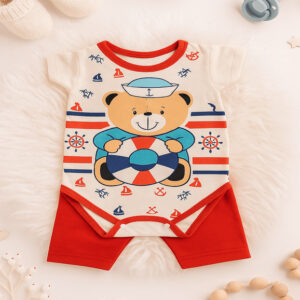 Alternative view of Conjunto Body + calça ursinho marinheiro de bebe menino temático mesversario ursinho