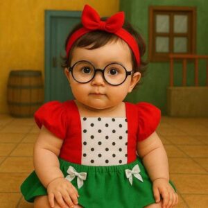 Jardineira temático mesversario menina Festa ensaio Book temático chiquinha