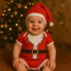 Body + Gorro de natal para bebê menino Roupa de Bebe Natal fantasia de bebê