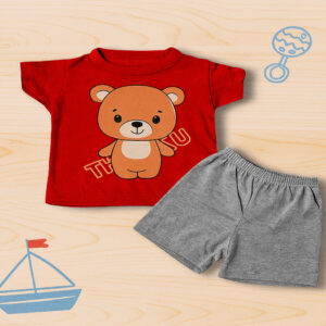 Conjunto infantil de bebê Menino Ursinho puro estilo