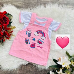 Alternative view of Jardineira + camiseta de bebê menina Charme e Conforto