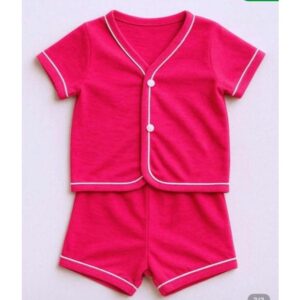 Alternative view of Pijama de bebe verão menina com botão fofo verão 100% algodão confortavel