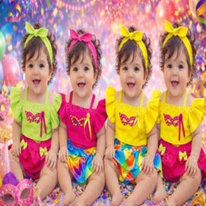 Romper Body Bebe Menina Luxo Festa Vestidinho Mesversario Temático carnaval