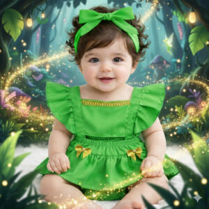 Jardineira temático mesversario menina Festa ensaio Book temático bebê Menina sininho