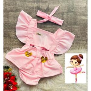 Alternative view of Jardineira Romper Body Bebe Menina Luxo Festa Vestidinho Mesversario Temático bailarina