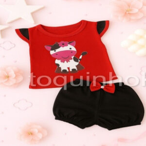 Conjunto de bebê menina Vaquinha Fofo chique Glamour