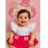 Romper Body Bebe Menina Luxo Festa Vestidinho Mesversario Temático masha