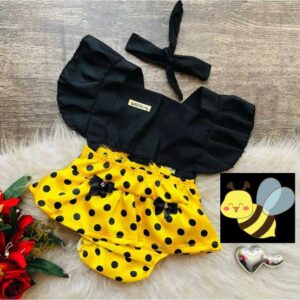 Alternative view of Romper Body Bebe Menina Luxo Festa Vestidinho Mesversario Temático abelhinha