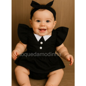 Alternative view of Jardineira Romper Body Bebe Menina Luxo wandinha