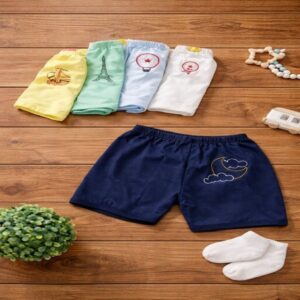 Alternative view of Kit 3 shorts de bebê menino 100% algodão estampas diversas