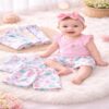 Kit com 3 shorts de bebê menina variadas 100% algodão
