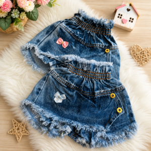 Shorts saia jeans Infantil para meninas roupa de menina infantil verão