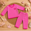 Conjunto de bebê Menina Listras fofinho Inverno Roupa De Frio Estilo Blogueirinha