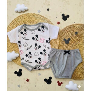Alternative view of Kit Bodie + Cuequinha para bebe menino mickey Body romper personalizado mêsversario