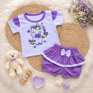 Alternative view of Conjunto de Bebê menina Fashion Blogueirinha calor Unicórnio