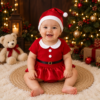Body de Menina Natal + Gorro Fashion Temático de Mesversario Fantasia