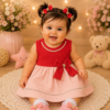 Vestido de Bebê Menina Fashion Estiloso laço pura fofura