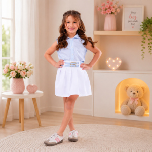 Alternative view of Conjunto Infantil de Menina Short e Saia moda Blogueira de luxo lançamento