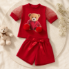 Conjunto Infantil de Verão para Menina Ursinho Pompom