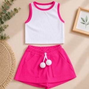 Alternative view of Conjunto Infantil Casual Menina Verão Confortável Regata e Short