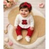 Conjunto Bebê Menina manga longa fofa Ursinha para dias frios