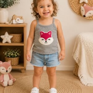 Alternative view of Blusinha Regata Infantil Feminina Raposinha – Linda e Confortável