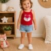 Blusinha Regata Infantil Feminina Raposinha – Linda e Confortável