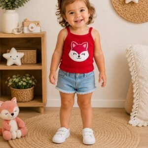 Blusinha Regata Infantil Feminina Raposinha – Linda e Confortável