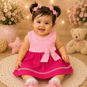 Vestido de Bebê Menina Fashion Bloqueirinha