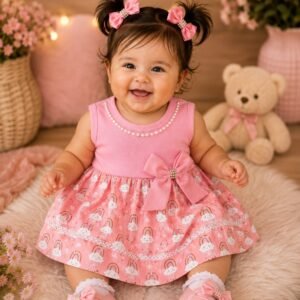 Vestido de Bebê Menina Fashion Regata Estilosa