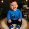 Conjunto de Bebê Menino Manga Longa - Fofo e Estiloso Carrinho
