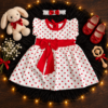 Vestidinho de Bebê Menina Blogueirinha + Laço de cabelo Bolinhas Vermelhas