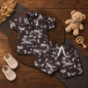 Conjunto Bebê Menino Camisa Social Estampada Manga Curta e Short – Look Mauricinho Infantil