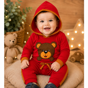 Alternative view of Conjunto de Bebê menino Inverno Ursinho – Look Fofo e Quentinho