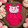 Jardineira Romper Bebê Menina Coelhinha Mesversario Tematico