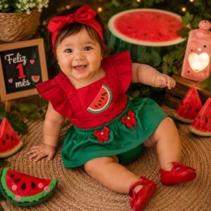 Alternative view of Romper de Bebê Menina Melância Fashion Blogueirinha