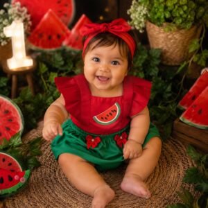 Romper de Bebê Menina Melância Fashion Blogueirinha